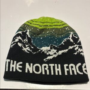 The North Face Kids' Green and Blue Mountain Beanie baby